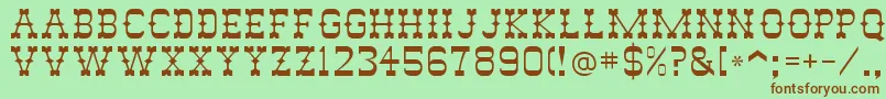 SlimPickensSsi Font – Brown Fonts on Green Background