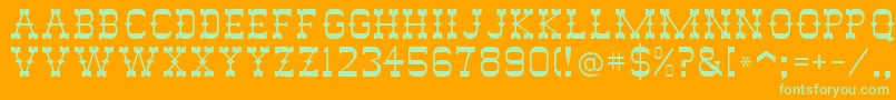 SlimPickensSsi Font – Green Fonts on Orange Background