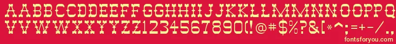 SlimPickensSsi Font – Yellow Fonts on Red Background