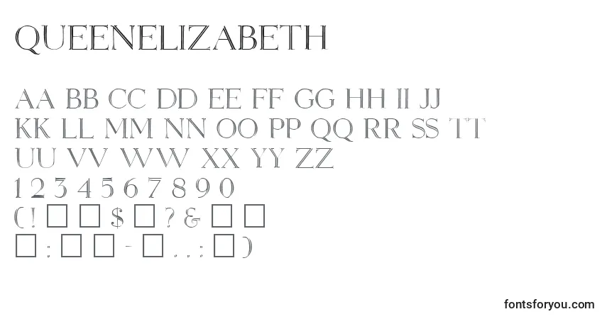 Queenelizabeth-fontti – aakkoset, numerot, erikoismerkit