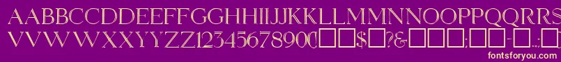 Queenelizabeth Font – Yellow Fonts on Purple Background