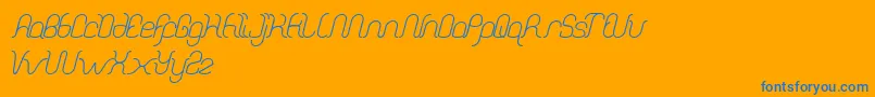 DolphinOceanWave-Schriftart – Blaue Schriften auf orangefarbenem Hintergrund