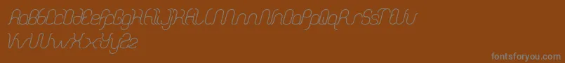 DolphinOceanWave-fontti – harmaat kirjasimet ruskealla taustalla