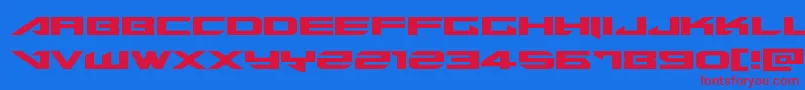 Tarrgetexpand Font – Red Fonts on Blue Background