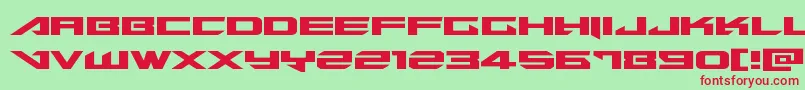 Tarrgetexpand-Schriftart – Rote Schriften auf grünem Hintergrund