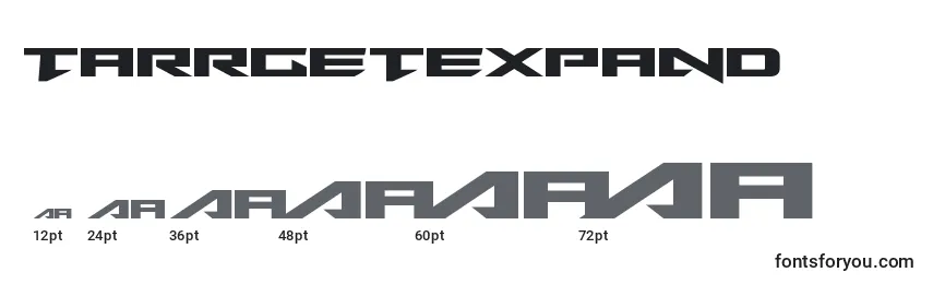 Размеры шрифта Tarrgetexpand