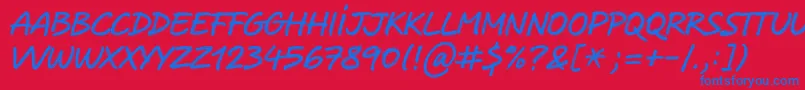 Crabmeal Font – Blue Fonts on Red Background