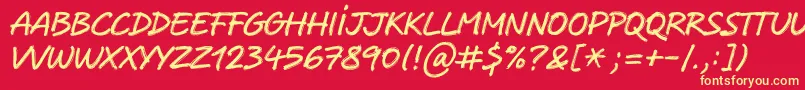 Crabmeal Font – Yellow Fonts on Red Background