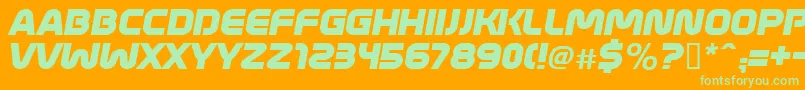 MathmosOriginalItalic Font – Green Fonts on Orange Background