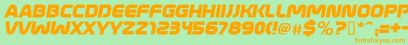 MathmosOriginalItalic Font – Orange Fonts on Green Background