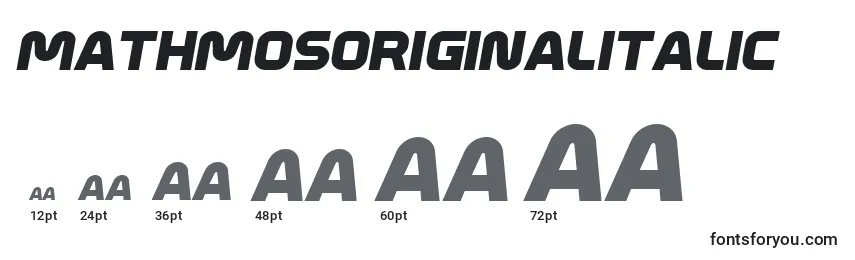 MathmosOriginalItalic Font Sizes