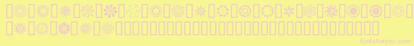 フォントRunnn ffy – ピンクのフォント、黄色の背景