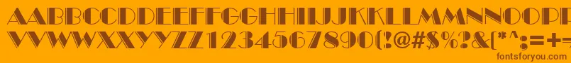 Broadwayengraved Font – Brown Fonts on Orange Background