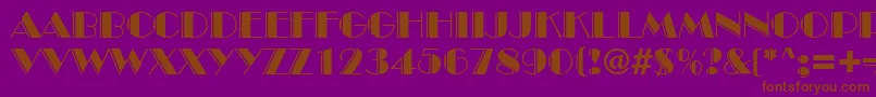 Broadwayengraved Font – Brown Fonts on Purple Background