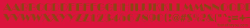 Broadwayengraved Font – Brown Fonts on Red Background