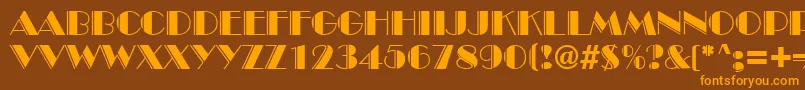 Broadwayengraved Font – Orange Fonts on Brown Background