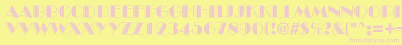 Шрифт Broadwayengraved – розовые шрифты на жёлтом фоне