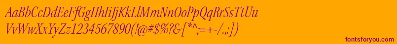KeplerstdLightcnitsubh Font – Purple Fonts on Orange Background