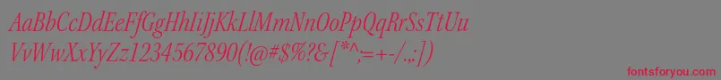 KeplerstdLightcnitsubh Font – Red Fonts on Gray Background