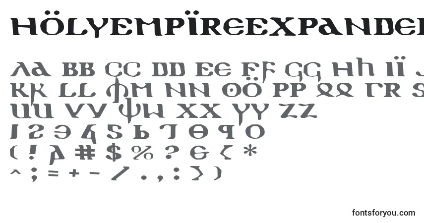 Schriftart HolyEmpireExpanded – Alphabet, Zahlen, spezielle Symbole