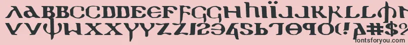 Fonte HolyEmpireExpanded – fontes pretas em um fundo rosa