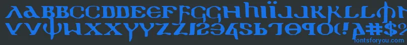 HolyEmpireExpanded Font – Blue Fonts on Black Background