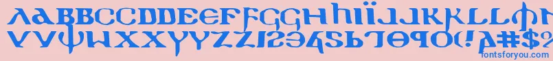 フォントHolyEmpireExpanded – ピンクの背景に青い文字