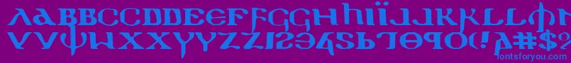 フォントHolyEmpireExpanded – 紫色の背景に青い文字