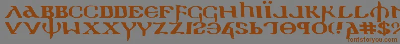 Fonte HolyEmpireExpanded – fontes marrons em um fundo cinza