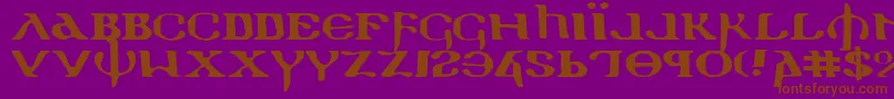 HolyEmpireExpanded-fontti – ruskeat fontit violetilla taustalla