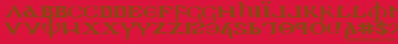 HolyEmpireExpanded-fontti – ruskeat fontit punaisella taustalla