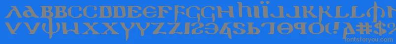 HolyEmpireExpanded-fontti – harmaat kirjasimet sinisellä taustalla