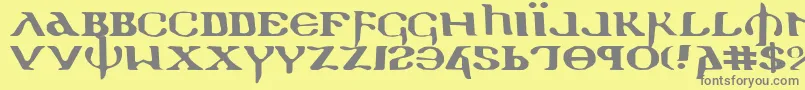 HolyEmpireExpanded-Schriftart – Graue Schriften auf gelbem Hintergrund