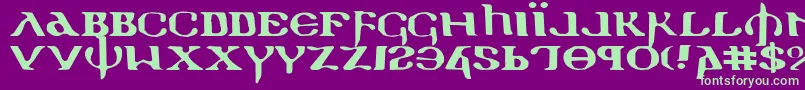 Fonte HolyEmpireExpanded – fontes verdes em um fundo violeta