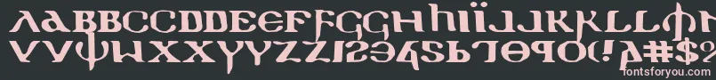 HolyEmpireExpanded-fontti – vaaleanpunaiset fontit mustalla taustalla