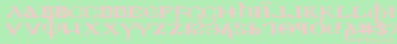 HolyEmpireExpanded-fontti – vaaleanpunaiset fontit vihreällä taustalla