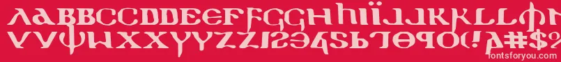 HolyEmpireExpanded-fontti – vaaleanpunaiset fontit punaisella taustalla