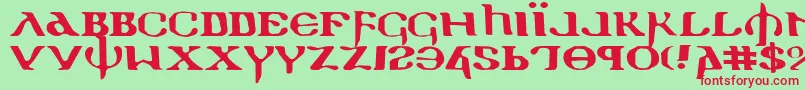 HolyEmpireExpanded-fontti – punaiset fontit vihreällä taustalla