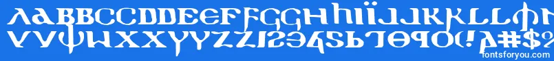 Шрифт HolyEmpireExpanded – белые шрифты на синем фоне