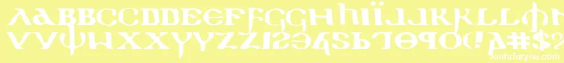 HolyEmpireExpanded Font – White Fonts on Yellow Background