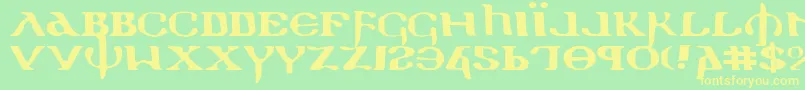 HolyEmpireExpanded-fontti – keltaiset fontit vihreällä taustalla