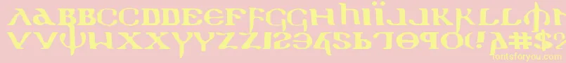 HolyEmpireExpanded-fontti – keltaiset fontit vaaleanpunaisella taustalla