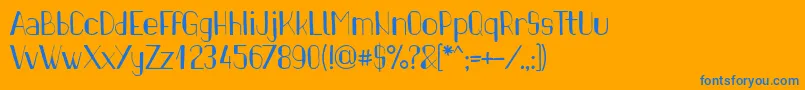 PinonRegular Font – Blue Fonts on Orange Background