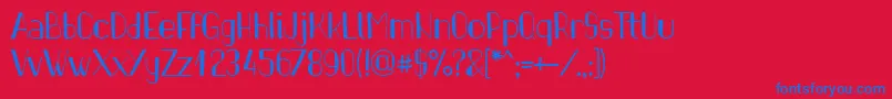 PinonRegular Font – Blue Fonts on Red Background