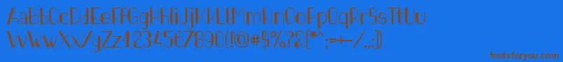 PinonRegular-Schriftart – Braune Schriften auf blauem Hintergrund