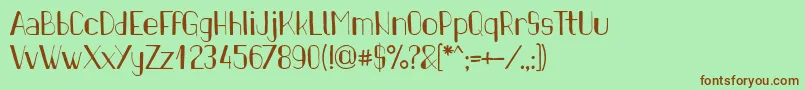 PinonRegular Font – Brown Fonts on Green Background