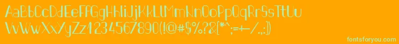 PinonRegular Font – Green Fonts on Orange Background