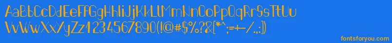 PinonRegular Font – Orange Fonts on Blue Background