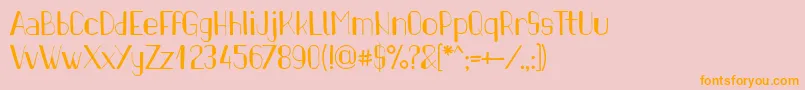 フォントPinonRegular – オレンジの文字がピンクの背景にあります。