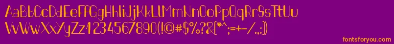 PinonRegular Font – Orange Fonts on Purple Background